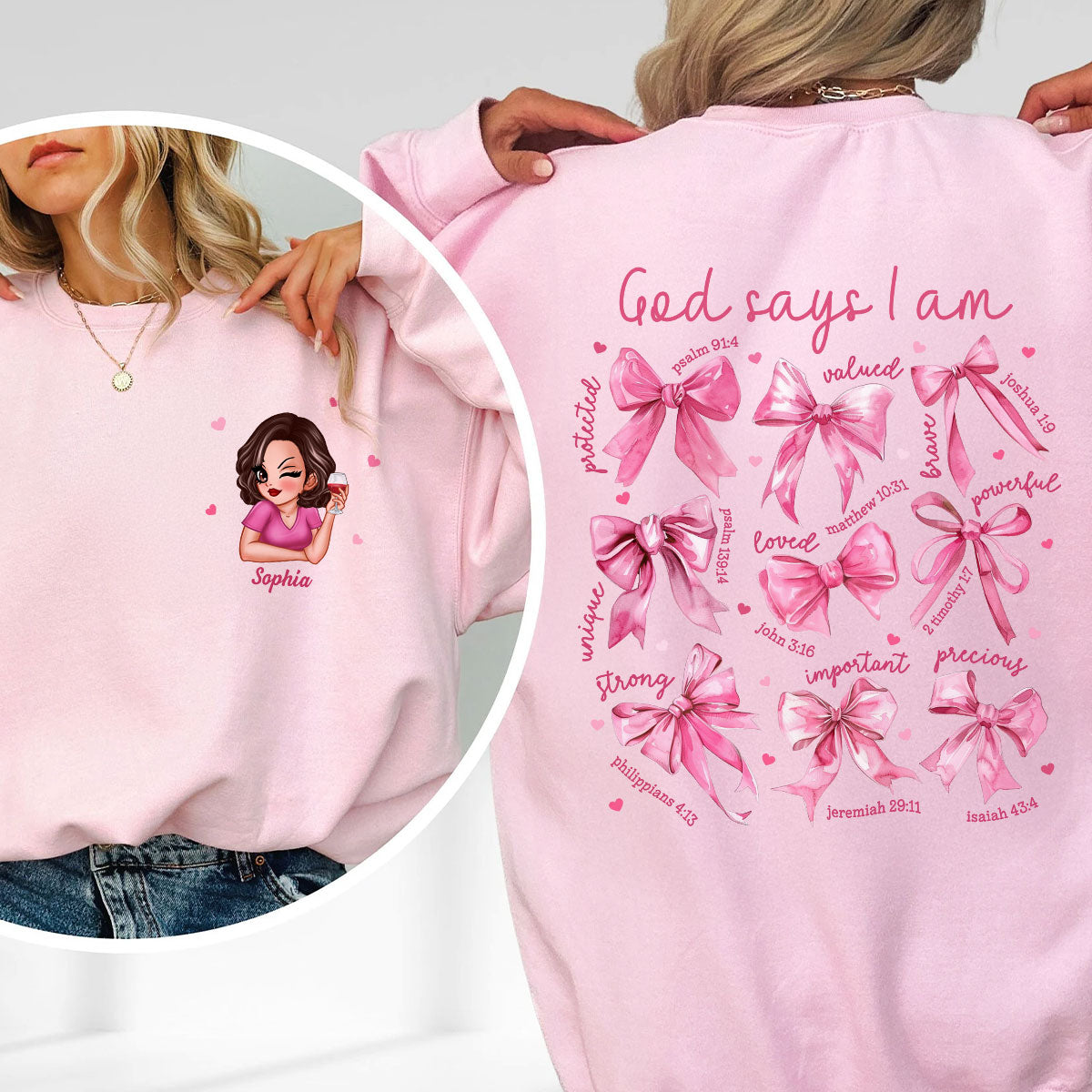 God Says I Am Coquette Gift For Yourself Personalized Double Sided Sweatshirt