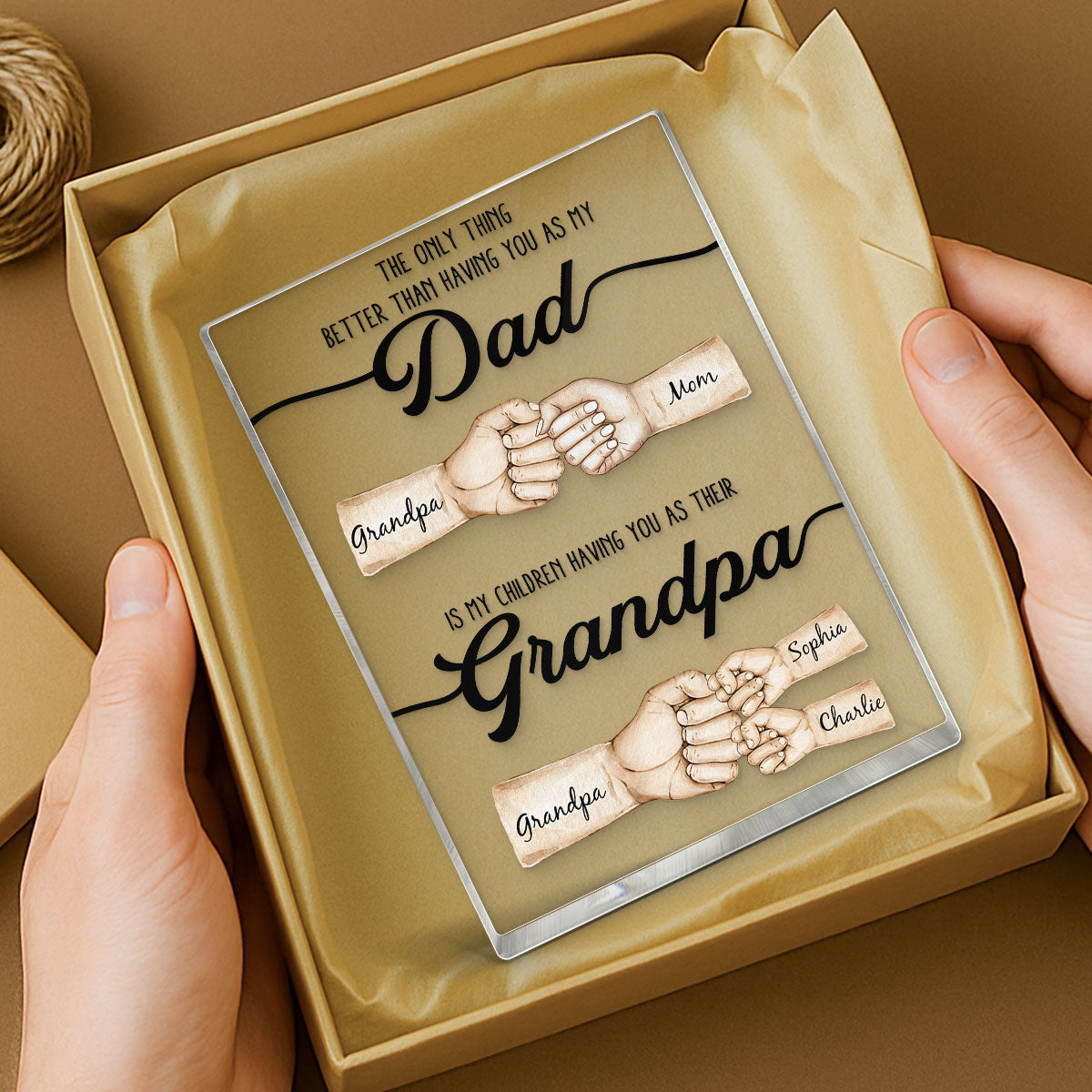 The Only Thing Better Than Having You As My Dad Fist Bump Personalized Acrylic Block, gift for Dad from Daughter from Son