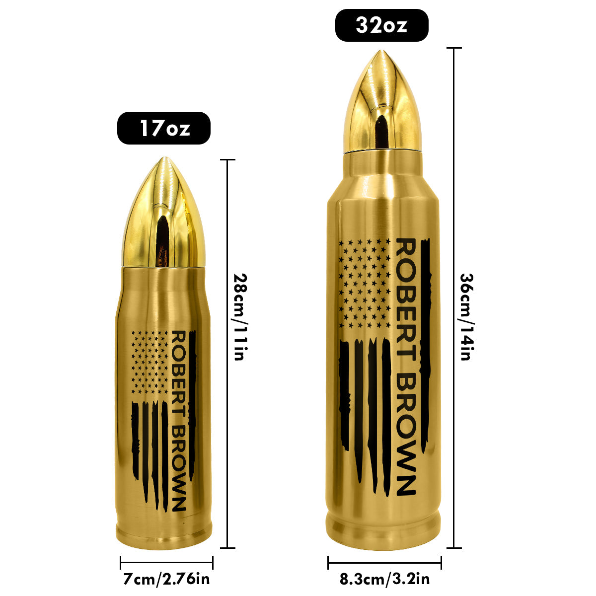 Unique Gift For Husband Dad Grandpa Flag Name Personalized Bullet Tumbler