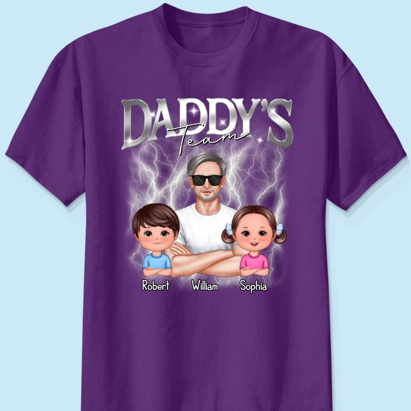 Bootleg Daddy‘s Team Dad & Kids Personalized Shirt