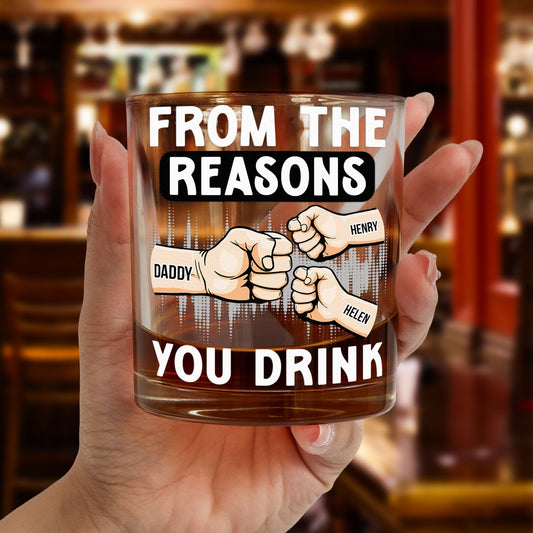Father's Day Gifts, Look At You Landing Our Mom - Personalized Whiskey Glass