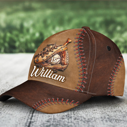 Love Baseball Proud Dad Son Gift For Him - Personalized Classic Cap