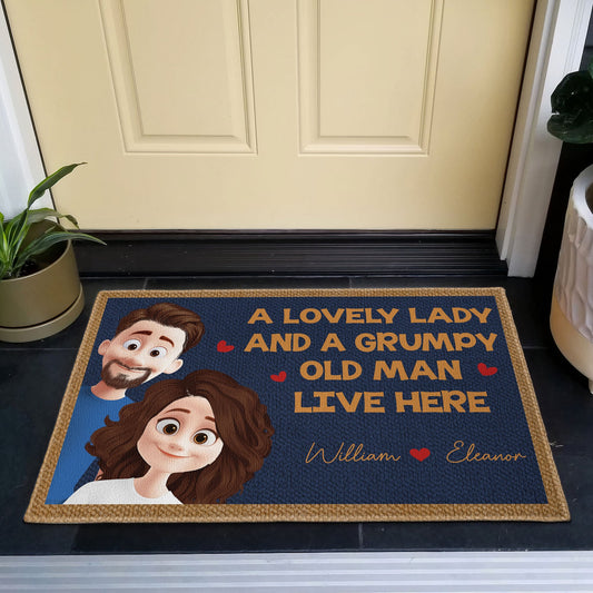 Lovely Lady Grumpy Old Man - Personalized Doormat