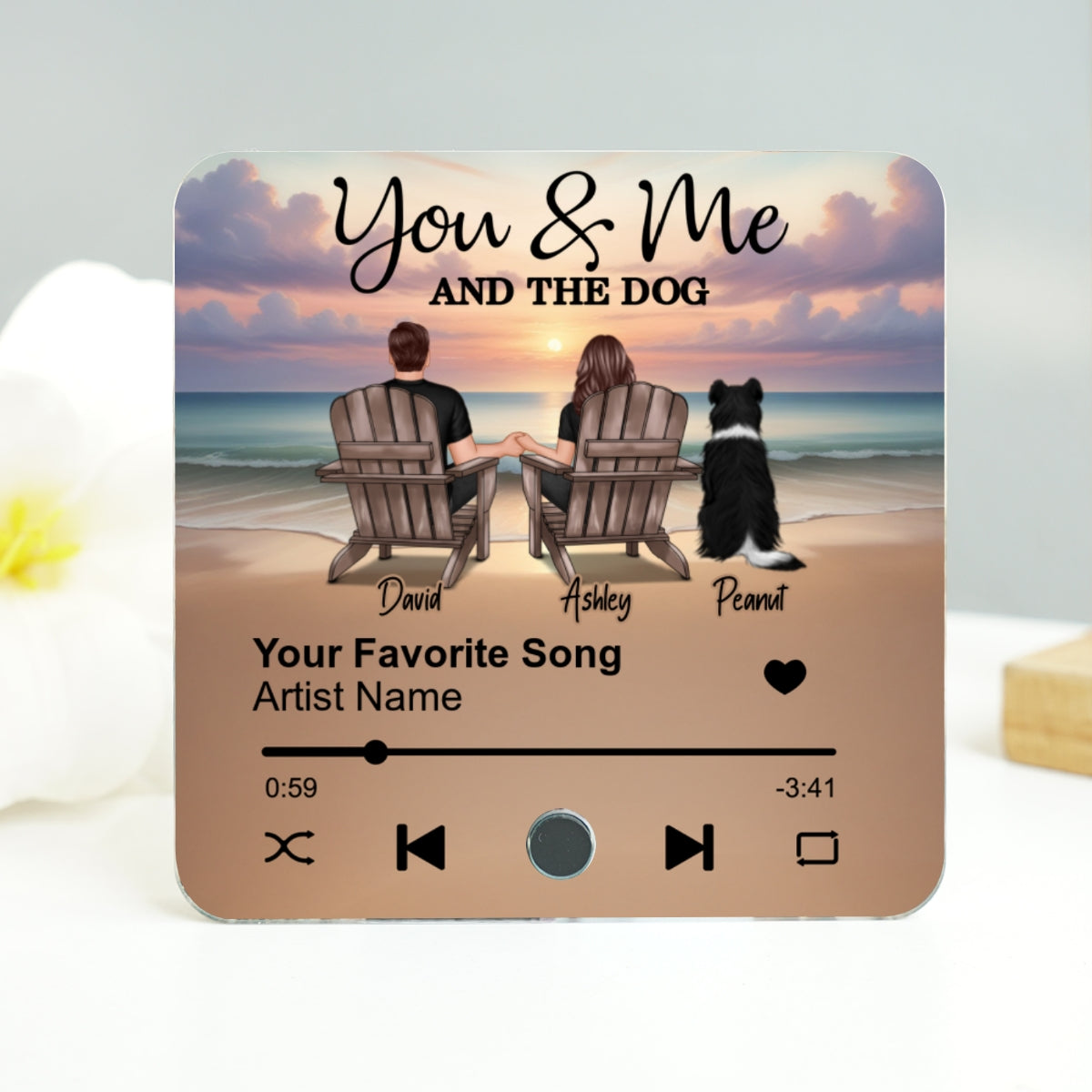 Couple You Me And The Dogs Cats Personalized Music Fridge Magnet, Heartfelt 2025 Gift For Couple, Dog Lovers, Cat Lovers, Pet Lovers