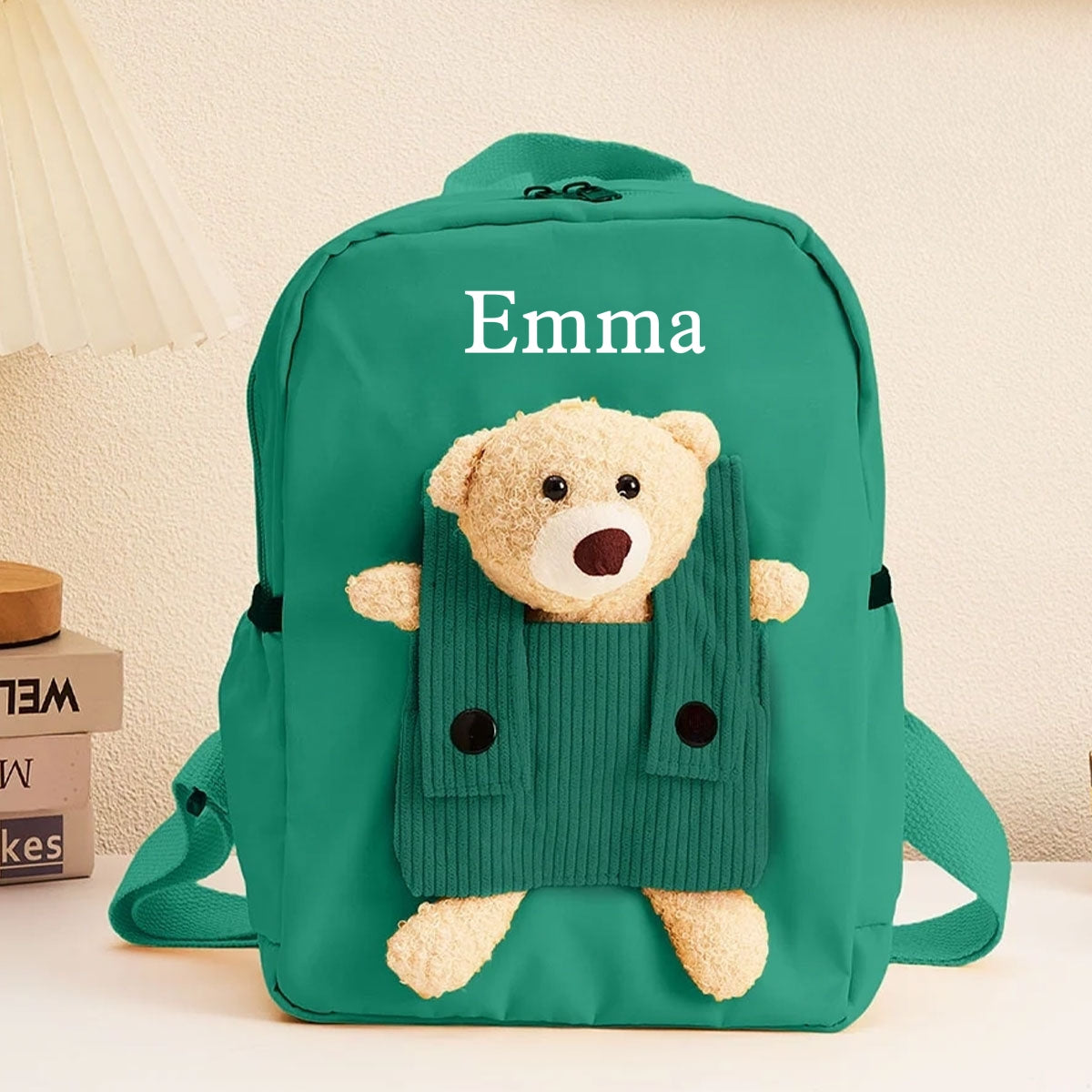Cute Teddy Bear Nursery Backpack School Bag with Printed Kid’s Name, Back to School Gift for Kids
