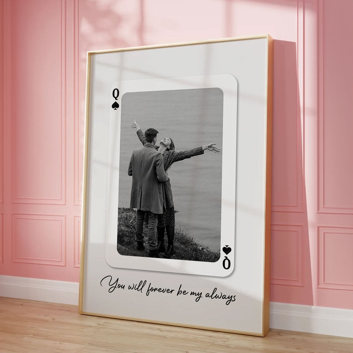 Custom Playing Cards Photo Print, Gift For Her Personalized Wall Art, Unique Couples Gift, Romantic Gift
