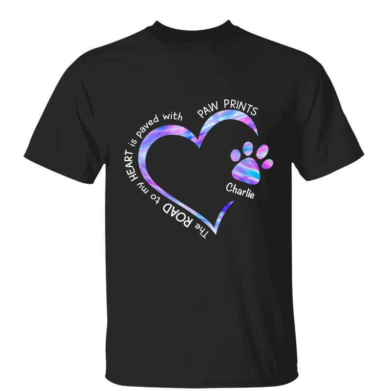 Road Paved With Paw Prints Colorful Personalized Hoodie Sweatshirt