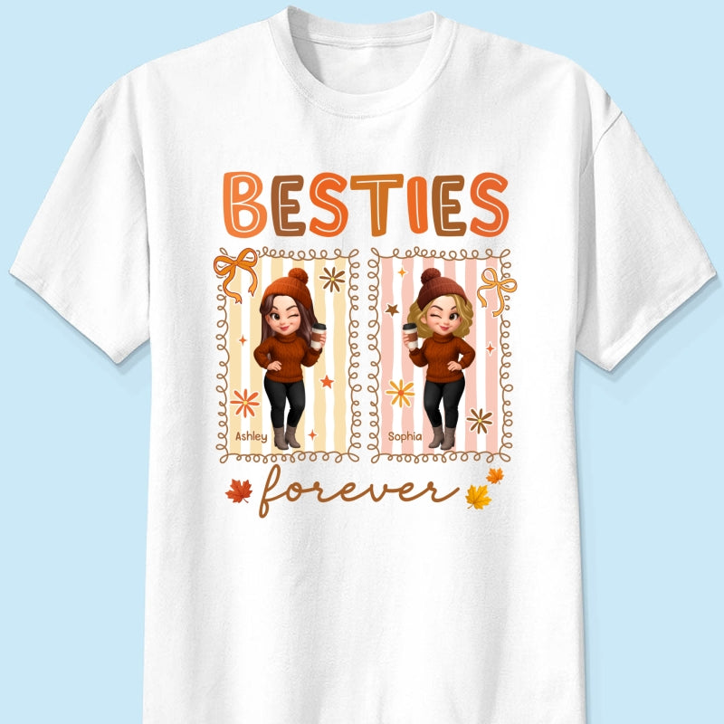 Besties Sisters Forever Fall Season Coquette Bow Personalized Sweatshirt