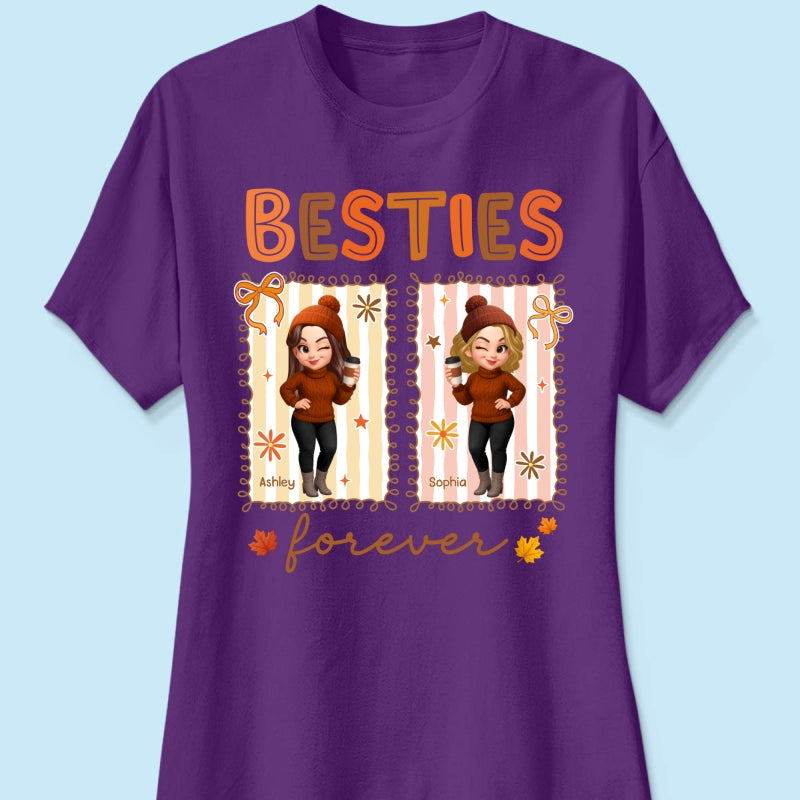 Besties Sisters Forever Fall Season Coquette Bow Personalized Sweatshirt