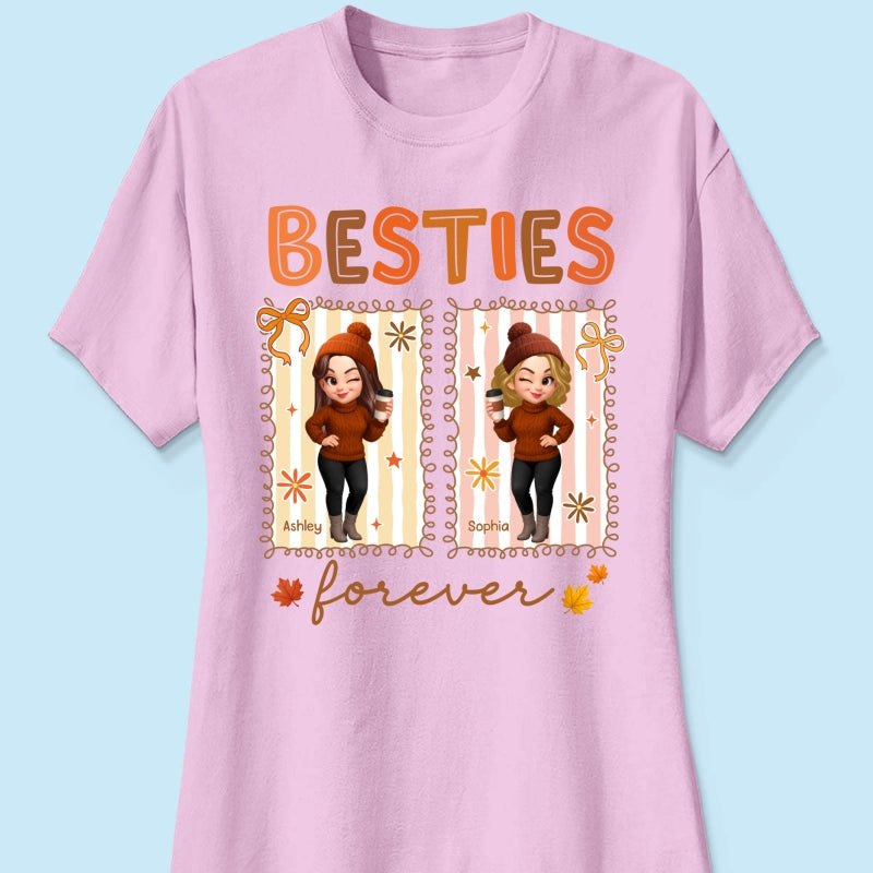 Besties Sisters Forever Fall Season Coquette Bow Personalized Sweatshirt