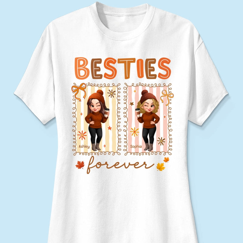 Besties Sisters Forever Fall Season Coquette Bow Personalized Sweatshirt