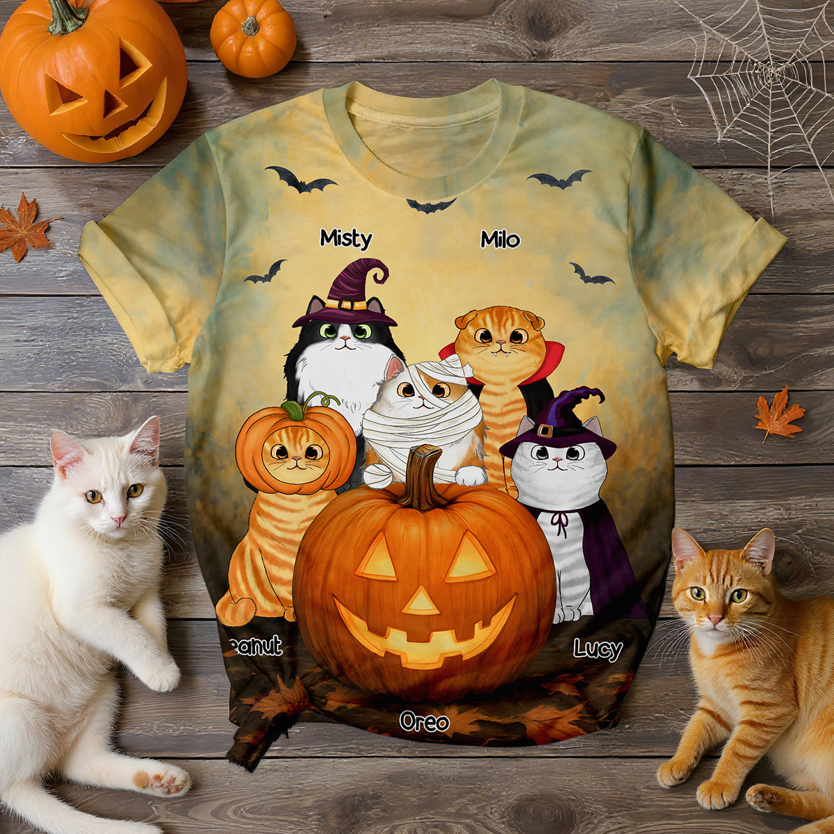 Halloween Cats Pumpkin Personalized 3D Shirt