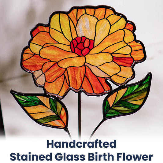 Custom Birth Flower - Custom Stained Glass Birth Flower Suncatcher