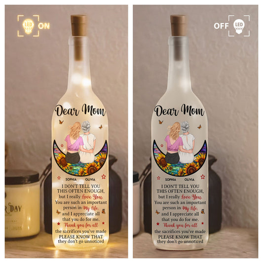 Mom, We Really Love You - Personalized Bottle Lamp