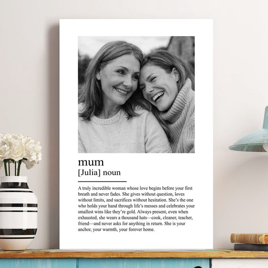 Mom, Mum, Mother Definition - Mother's Day Gifts For Wife, Mom - Personalized Photo Poster