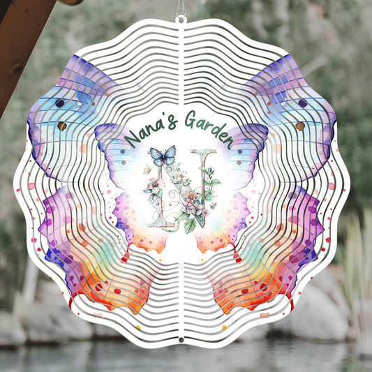 Monogram Letter Garden Spinner - Personalized Wind Spinner
