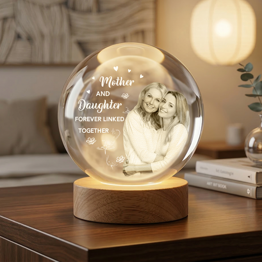 Mother And Daughter Forever Linked Together - Personalized Night Light