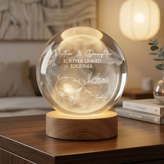 Mother & Daughter Forever Linked Together - Personalized Night Light