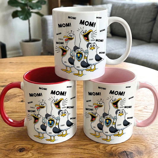 Mother's Day Gifts, Funny Mommy Mug - Mom Mom Mom Seagull - Personalized Mug