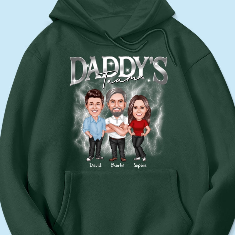 Caricature Daddy's Team Bootlegs Personalized Shirt, Father's Day Gift For Husband, For Dad