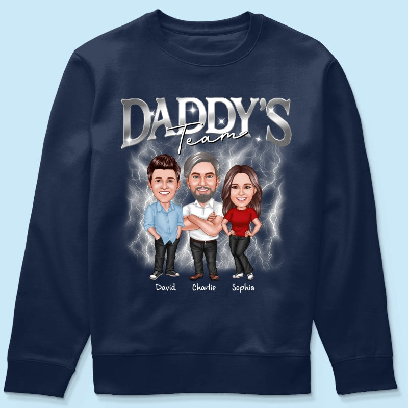 Caricature Daddy's Team Bootlegs Personalized Shirt, Father's Day Gift For Husband, For Dad