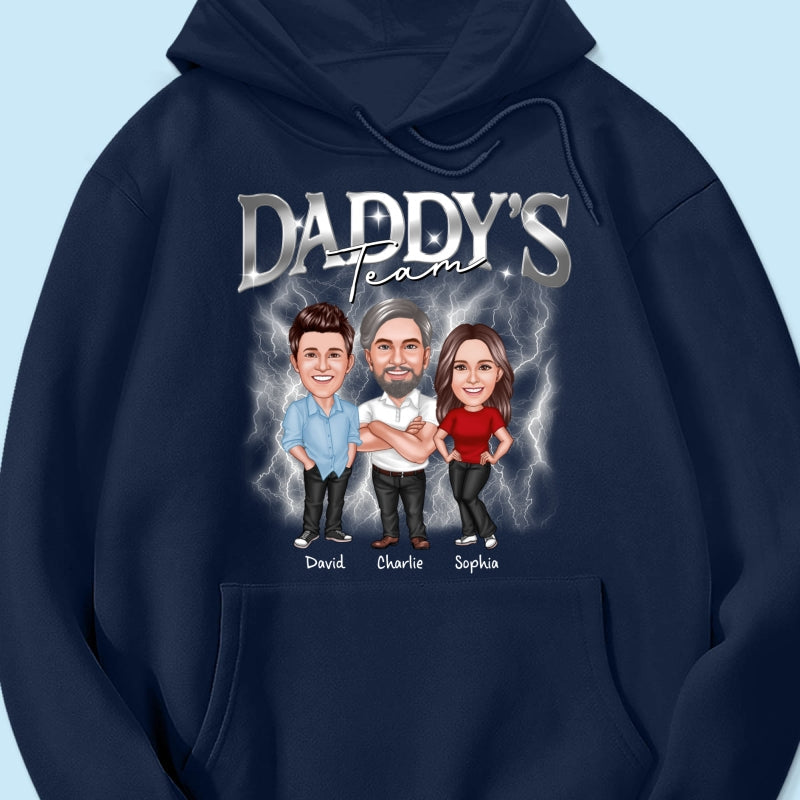 Caricature Daddy's Team Bootlegs Personalized Shirt, Father's Day Gift For Husband, For Dad