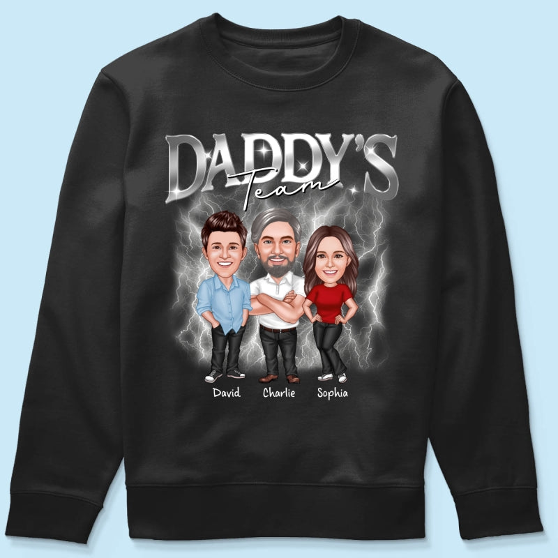Caricature Daddy's Team Bootlegs Personalized Shirt, Father's Day Gift For Husband, For Dad