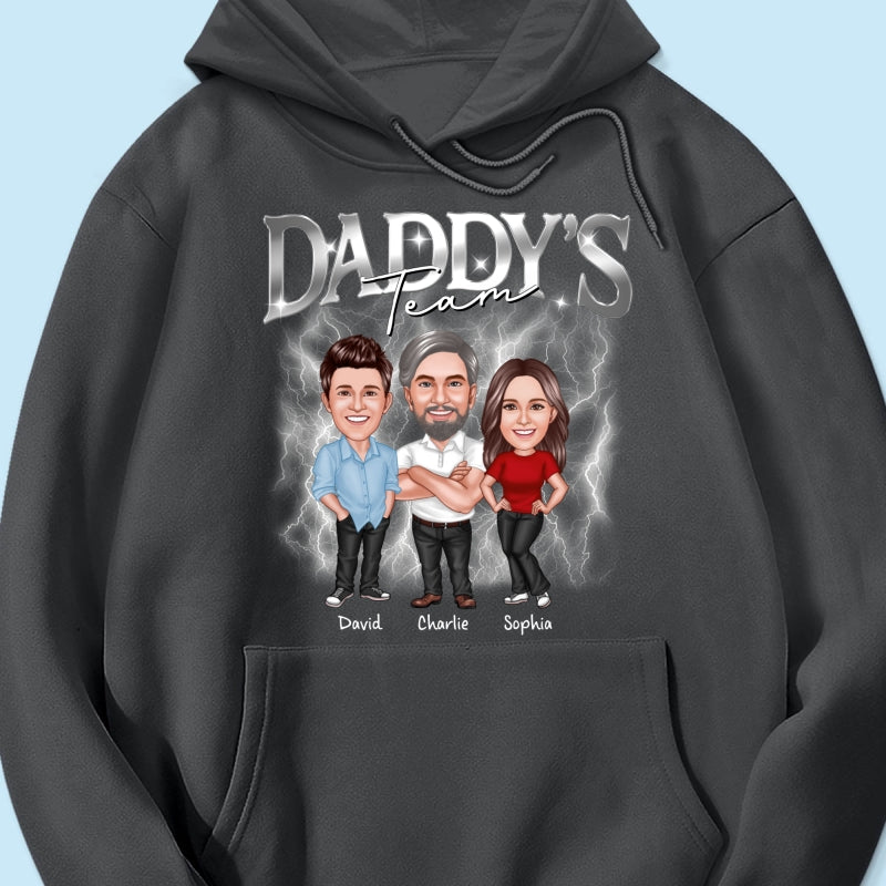Caricature Daddy's Team Bootlegs Personalized Shirt, Father's Day Gift For Husband, For Dad