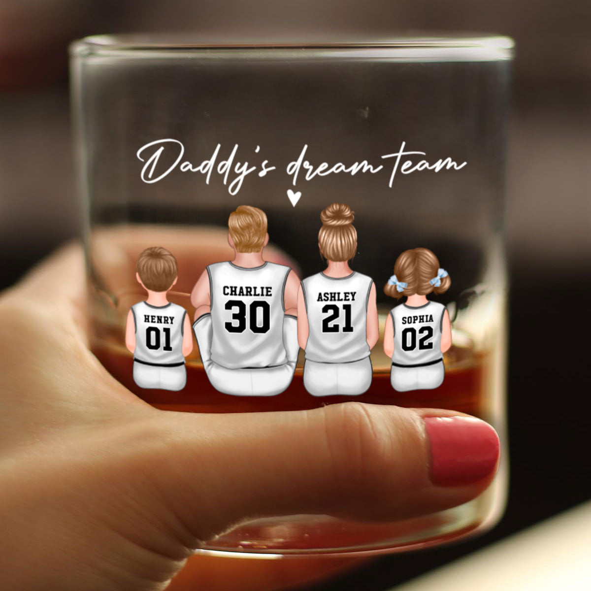 Basketball Dream Team Personalized Wine Glass Thoughtful Gift for Dad and Home Decor