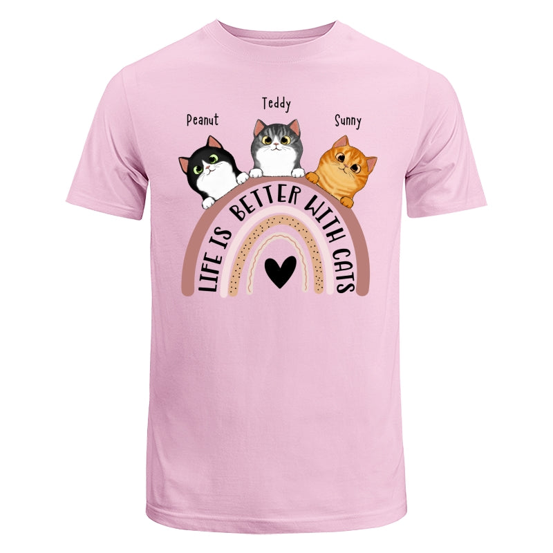 Life Is Better With Cats Boho Rainbow Personalized Shirt