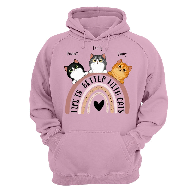 Life Is Better With Cats Boho Rainbow Personalized Shirt