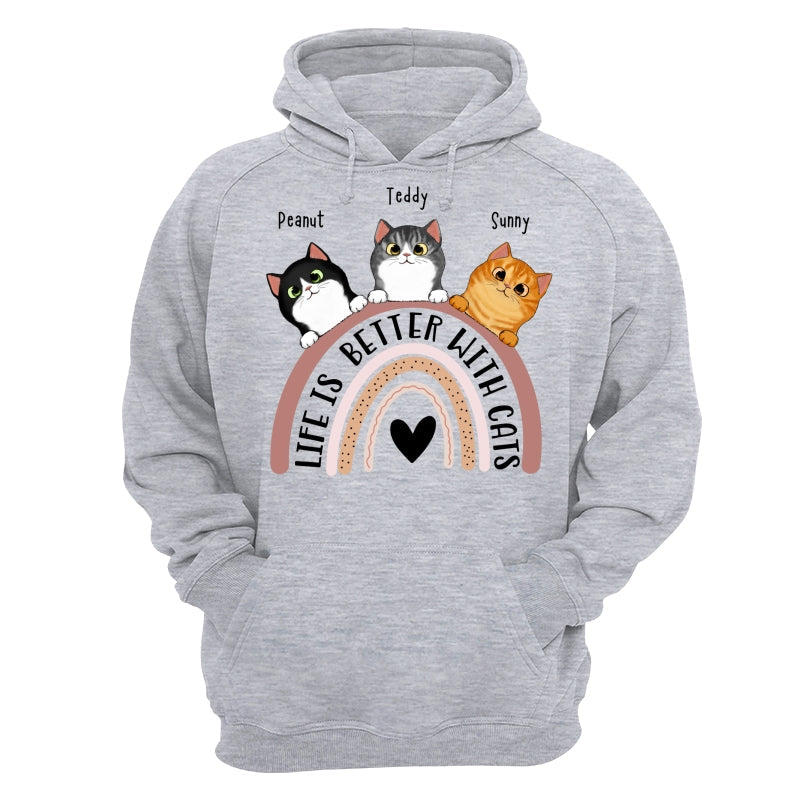 Life Is Better With Cats Boho Rainbow Personalized Shirt