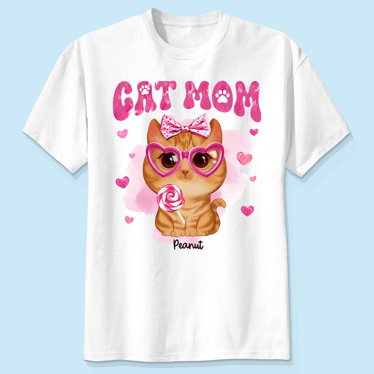 Watercolor Cute Cats Cat Mom Personalized Shirt, Gift For Cat Lovers, Cat Moms
