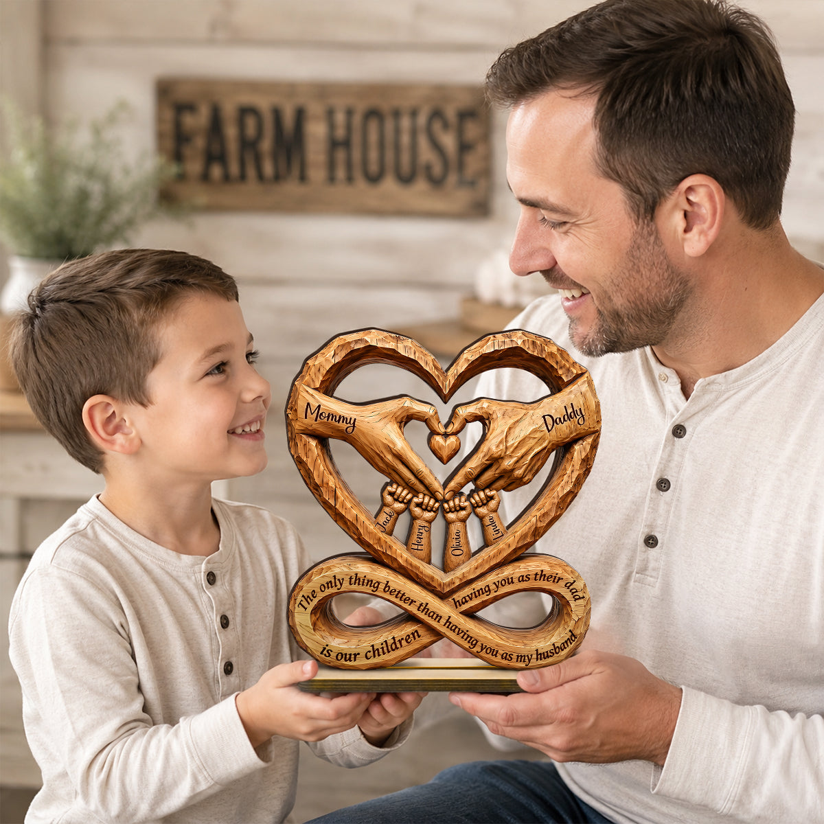 The Only Better Thing - Personalized 2-Layered Wooden Plaque - Gift for Husband