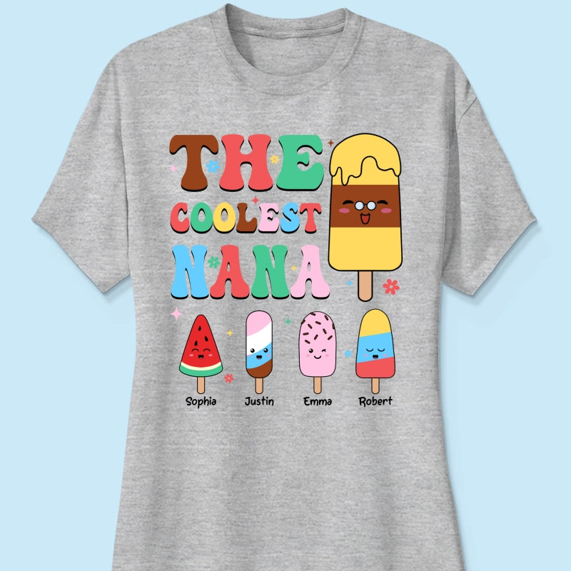 The Coolest Grandma Ice Cream Summer Personalized Shirt