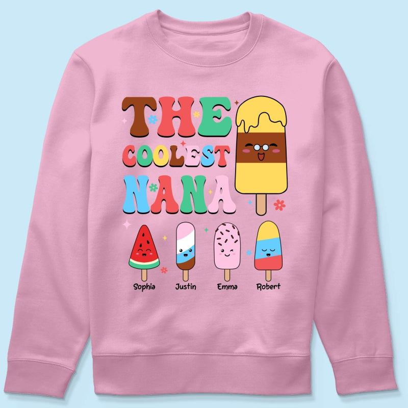 The Coolest Grandma Ice Cream Summer Personalized Shirt