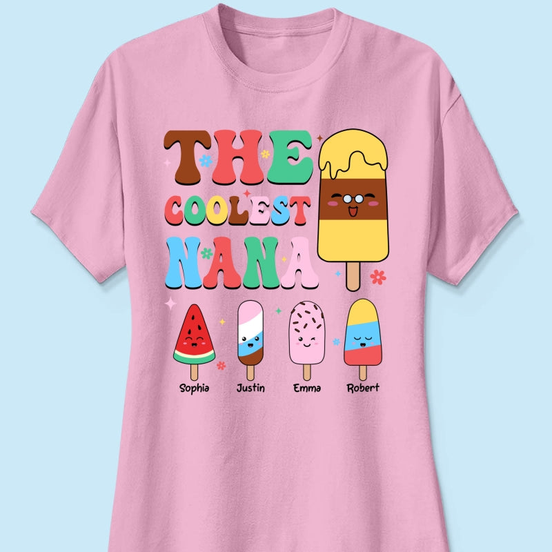 The Coolest Grandma Ice Cream Summer Personalized Shirt