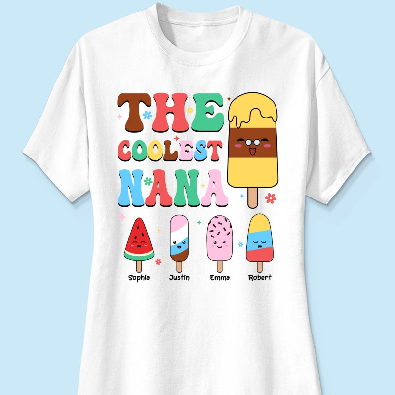 The Coolest Grandma Ice Cream Summer Personalized Shirt