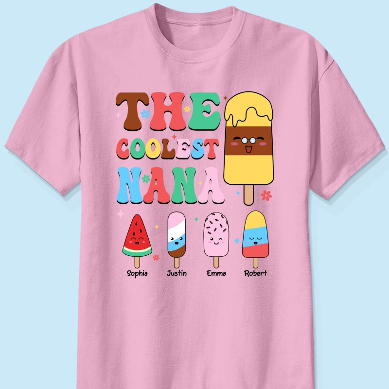 The Coolest Grandma Ice Cream Summer Personalized Shirt