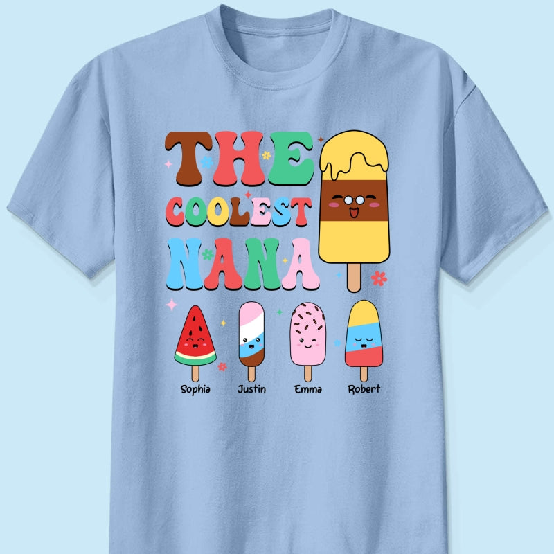 The Coolest Grandma Ice Cream Summer Personalized Shirt