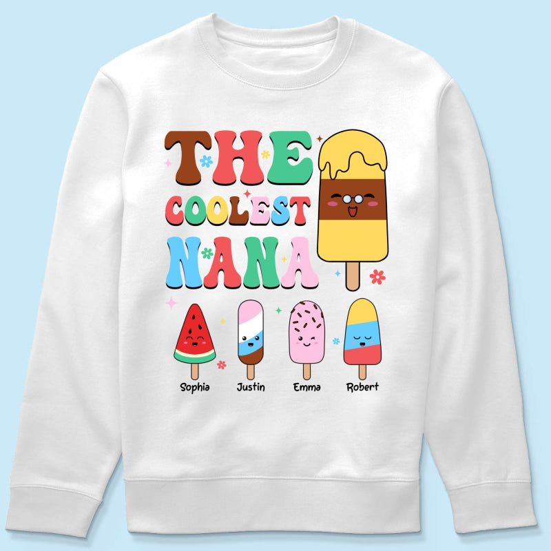 The Coolest Grandma Ice Cream Summer Personalized Shirt