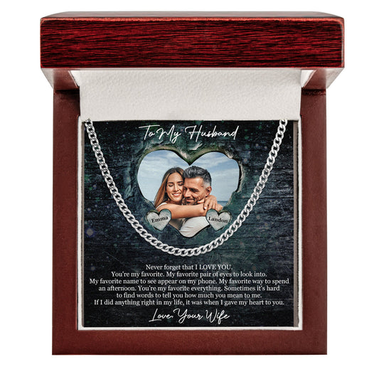 Never Forget That I Love You - Personalized Photo Men's Cuban Link Chain