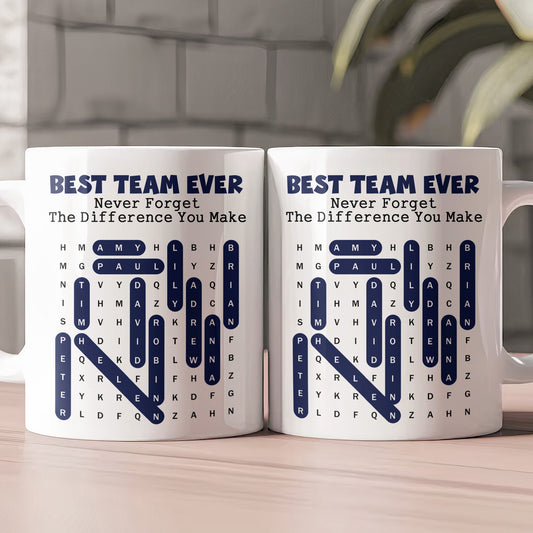 Never Forget The Difference You Make Search Word Puzzle - Personalized Mug