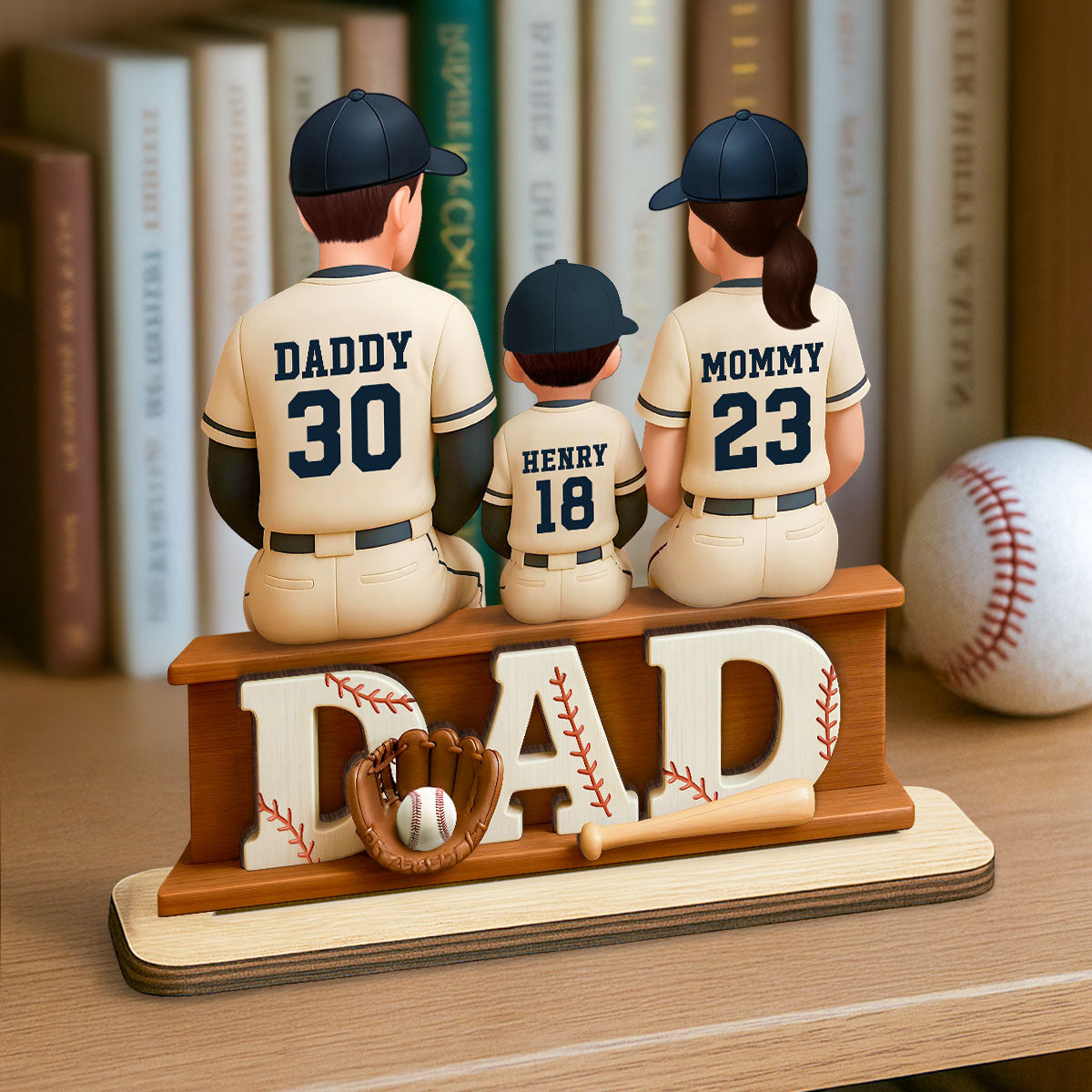 Personalized Baseball Theme Standing Wooden Plaque, Gift for Baseball Dad, Gift for Husband