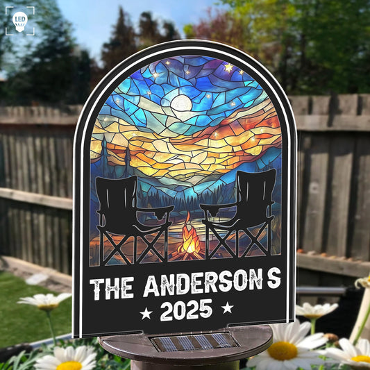 No City Lights Just Camp Fire Nights - Personalized Solar Light