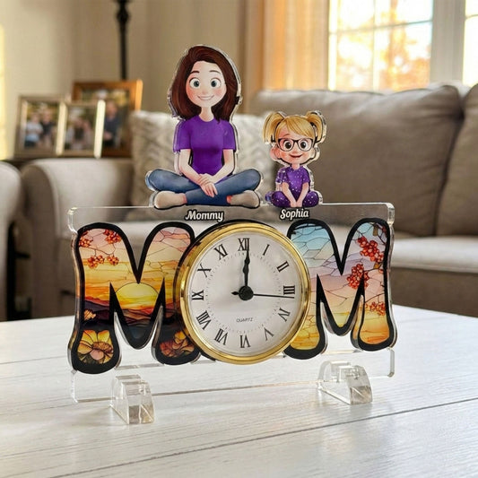 No Matter How Much Time Goes By We Will Always Be Your Little Girls, Boys - Personalized Acrylic Desk Clock