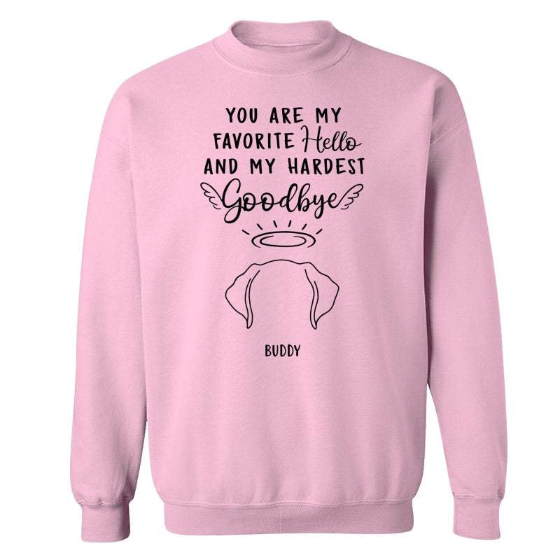 Custom Dog Ear Line Drawing You Are My Favorite Hello Hardest Goodbye Personalized Shirt