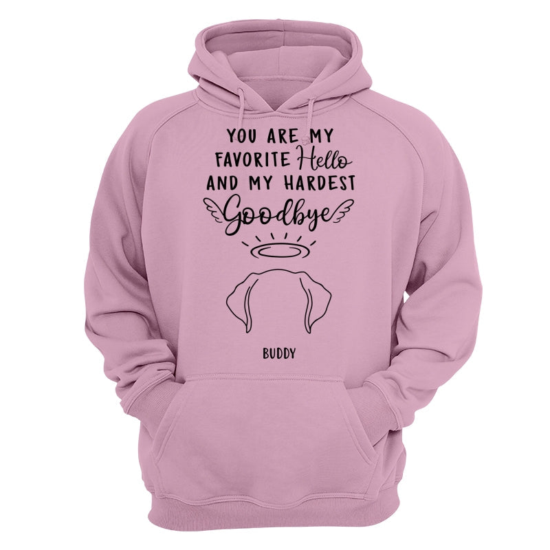 Custom Dog Ear Line Drawing You Are My Favorite Hello Hardest Goodbye Personalized Shirt