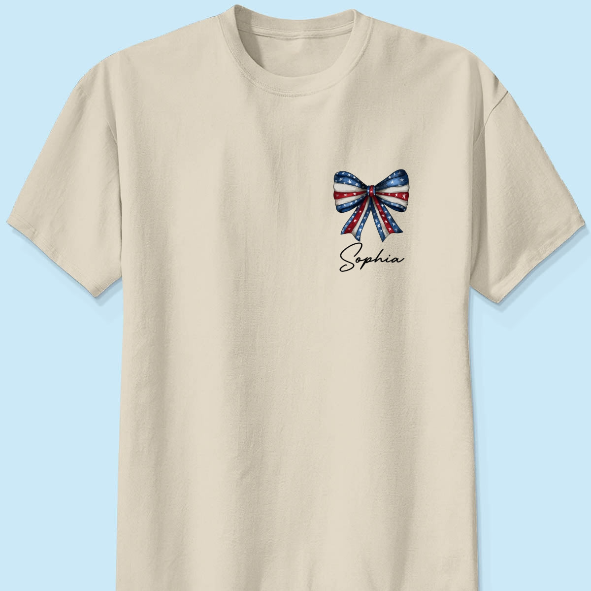 Coquette American Girl 4th Of July Independence Day Bow Personalized Shirt