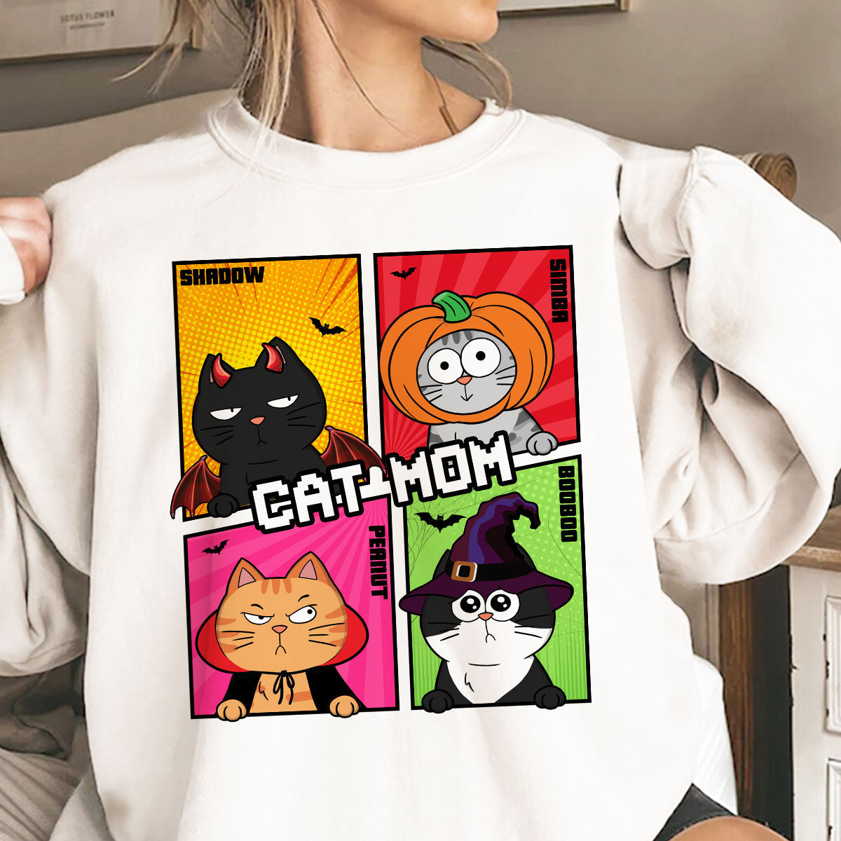 Halloween Funny Cartoon Cat Personalized Sweatshirt